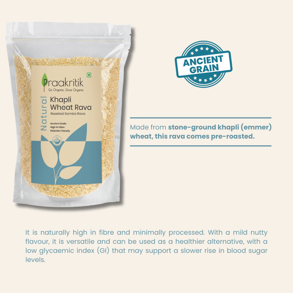 Roasted Khapli Wheat Rava