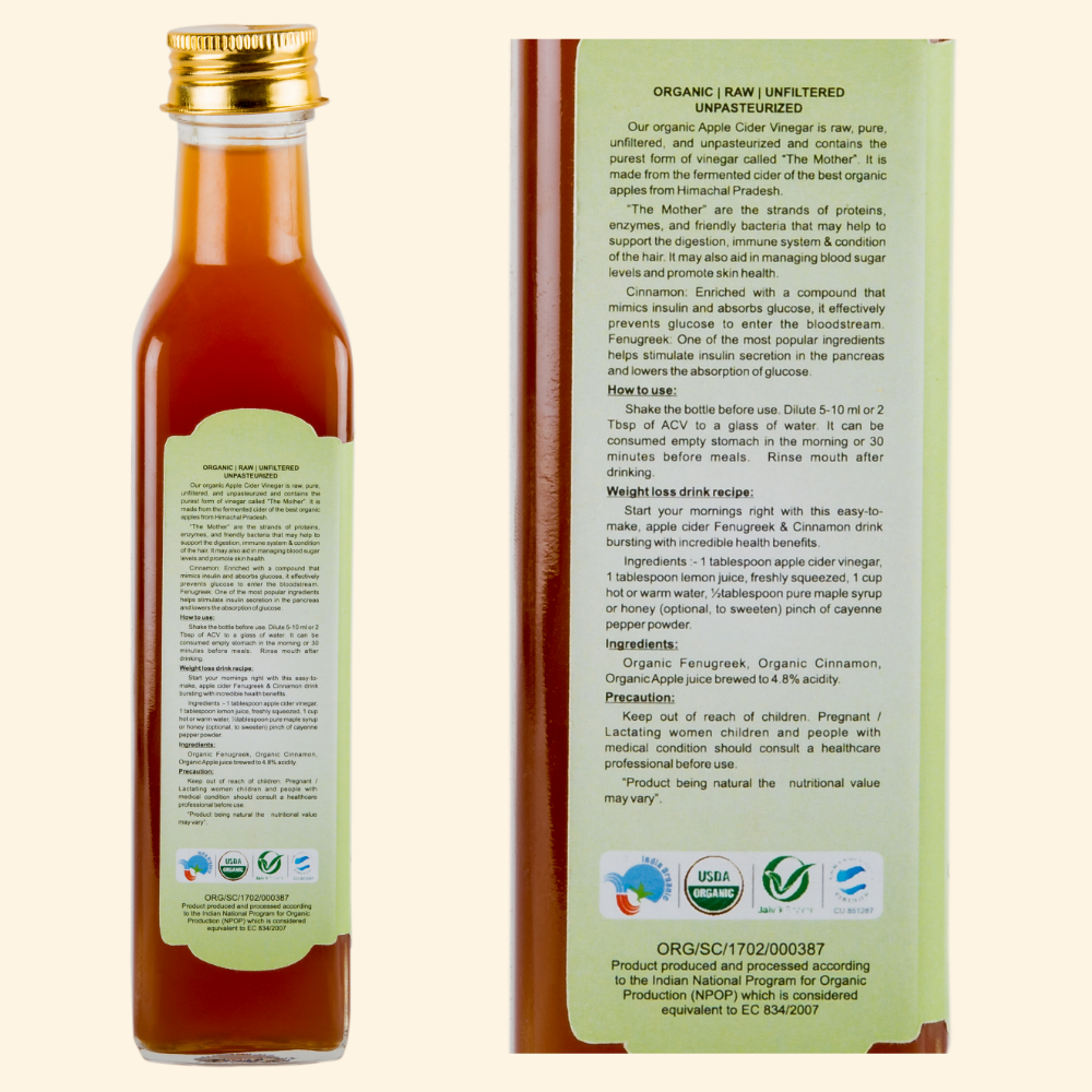 Apple Cider Vinegar Fenugreek & Cinnamon Organic