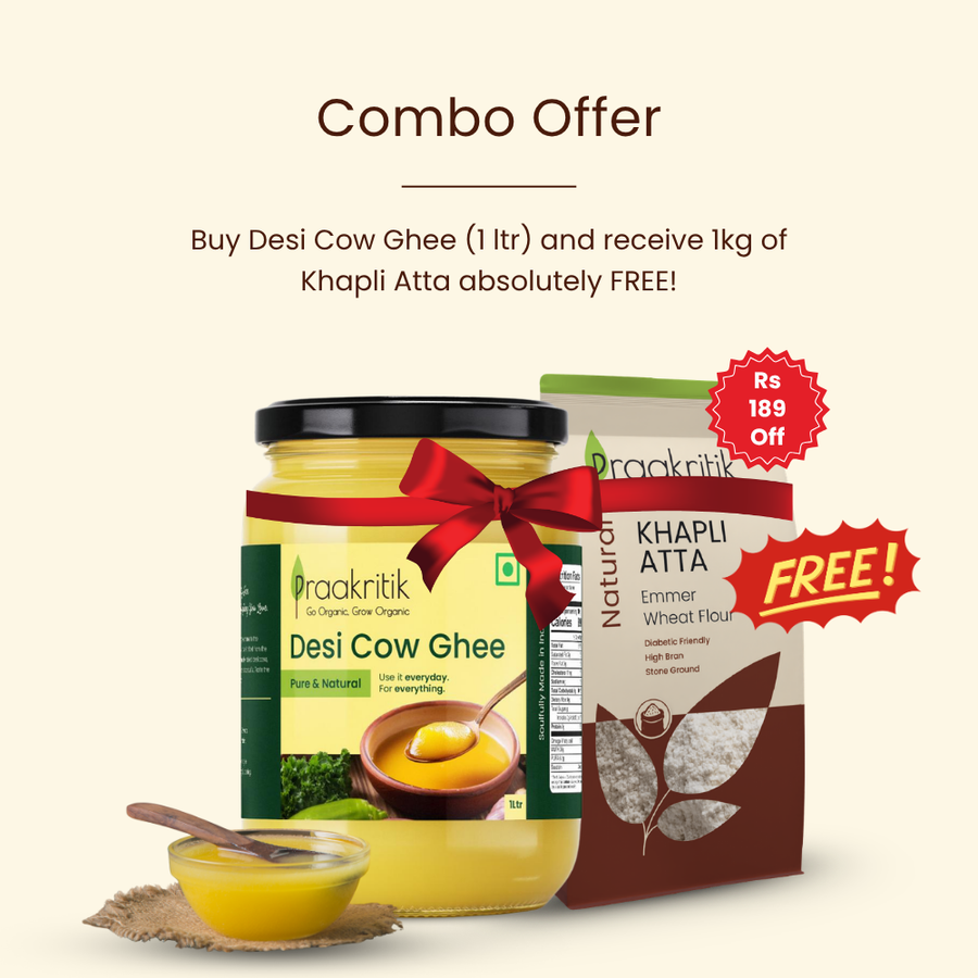 Desi Cow Ghee (1 ltr) - Get Khapli Atta Free image 2
