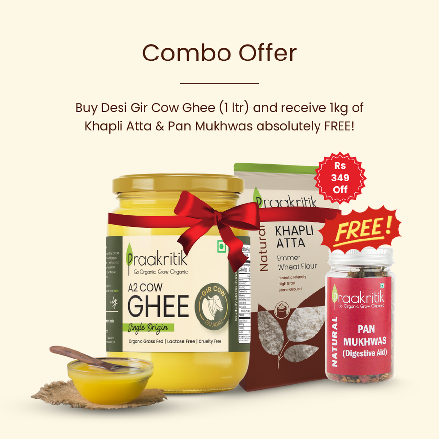 Desi Gir Cow Ghee (1 ltr) - Get Khapli Atta & Pan Mukhwas Free image 2
