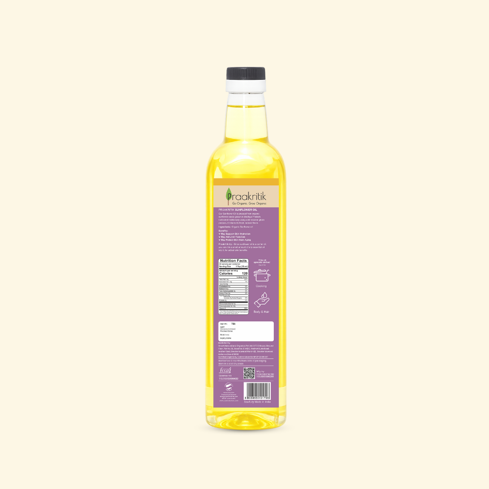 Organic Cold Pressed Sunflower Oil