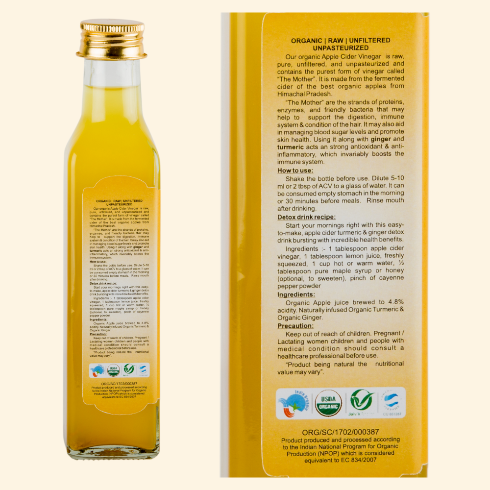 Apple Cider Vinegar with Ginger & Turmeric Organic