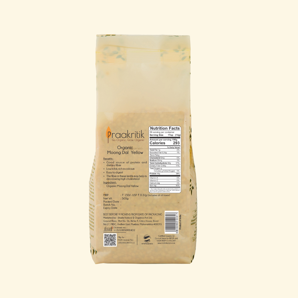 Yellow Moong Daal - Organic